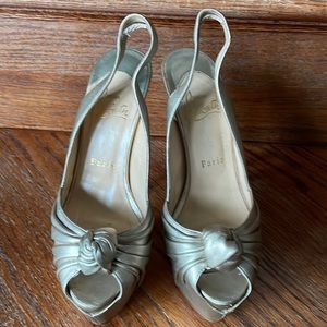 Christian Louboutin gold leather heels size 7